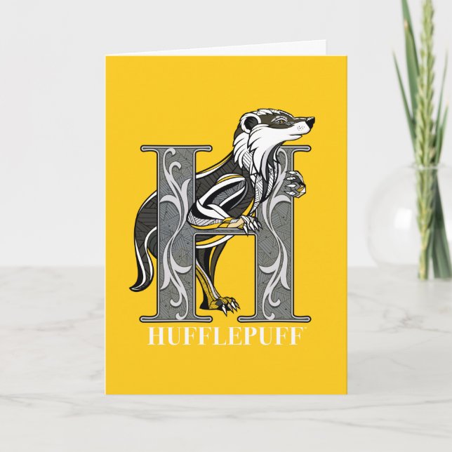 HUFFLEPUFF™ Crosshatched Emblem Card (Front)
