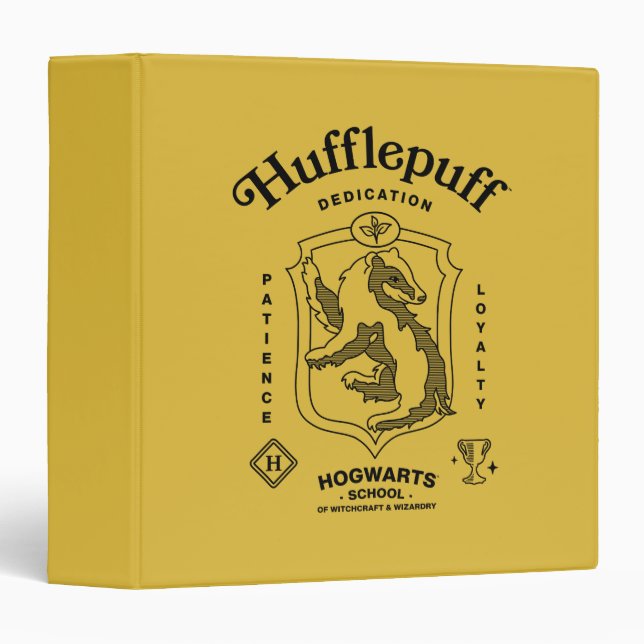 HUFFLEPUFF™ Dedication Patience Loyalty Crest Binder (Front/Spine)
