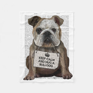 Hug a Bulldog Fleece Blanket