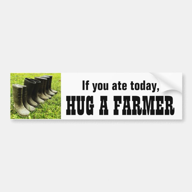 Hug a FARMER Bumper Sticker (Front)