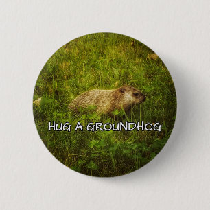Hug a groundhog button