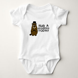 Hug a groundhog today baby bodysuit