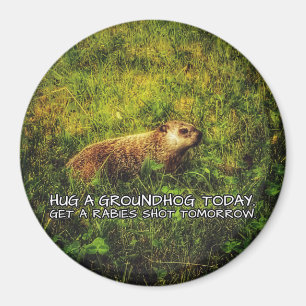 Hug a groundhog today. Get a rabies shot magnet