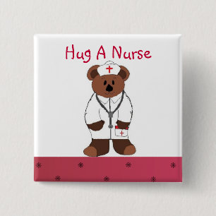 Hug A Nurse 2 Inch Square Button