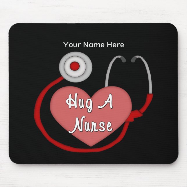 Hug A Nurse (personalized) Mouse Pad (Front)