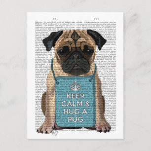Hug a Pug Postcard