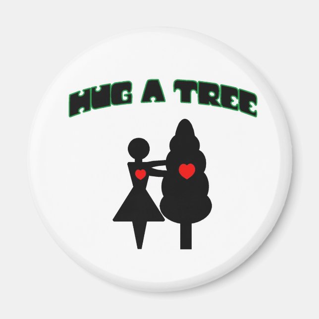 Hug a Tree w/Hearts Magnet (Front)