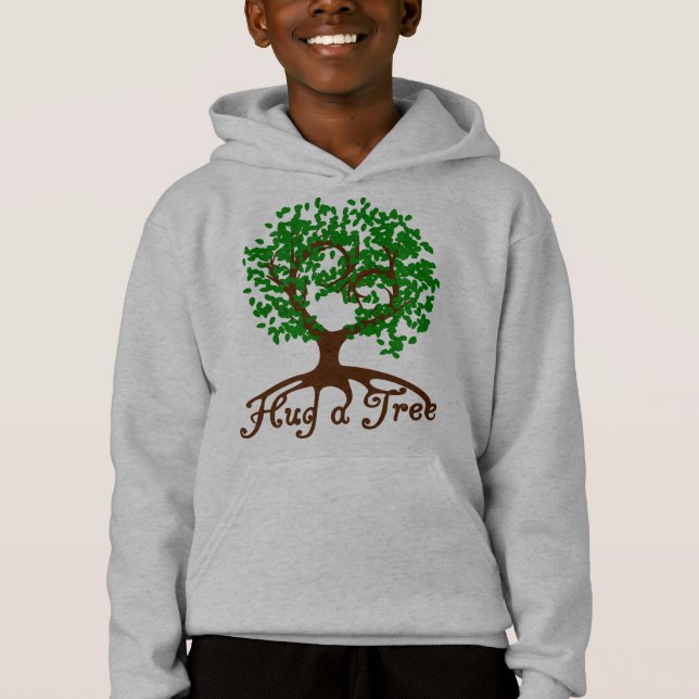 Hug a Tree Youth Hoodie (Front)