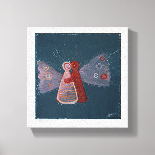 Hug abstract painting Wrapped Canvas