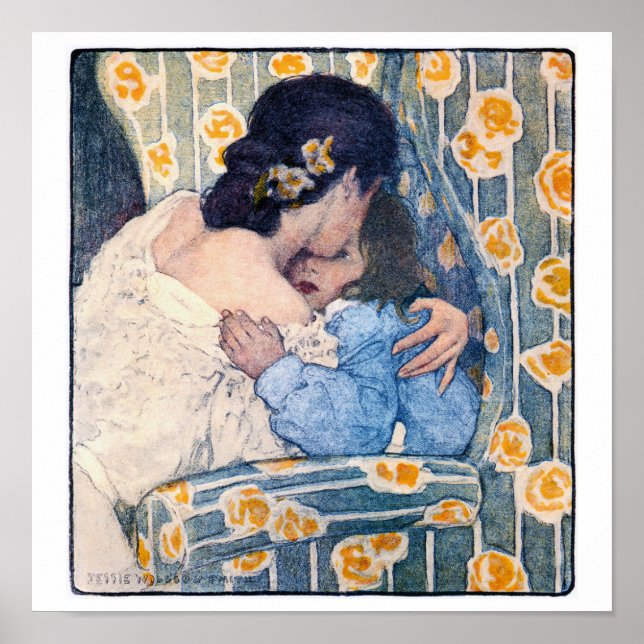 Hug and Kiss, Jessie Willcox Smith Poster (Front)