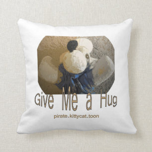 Hug Buffy Pirate Kitty Cat Toon Pillow