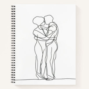 Hug Couple Line Art Notebook