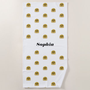 "Hug Emoji" Personalized  Beach Towel