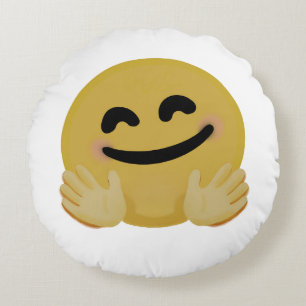"Hug Emoji"  Round Pillow