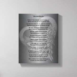 Hug from Heaven Legacy Poem Canvas Print