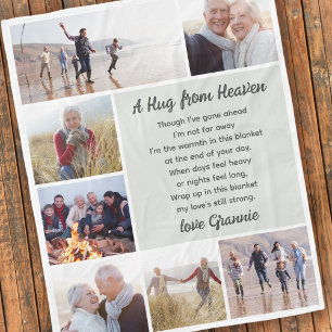 Hug From Heaven Photo Collage Sympathy Fleece Blanket