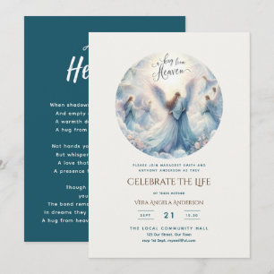 Hug From Heaven Poem Celebration of Life Angels Invitation