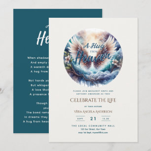 Hug From Heaven Poem Celebration of Life Funeral Invitation