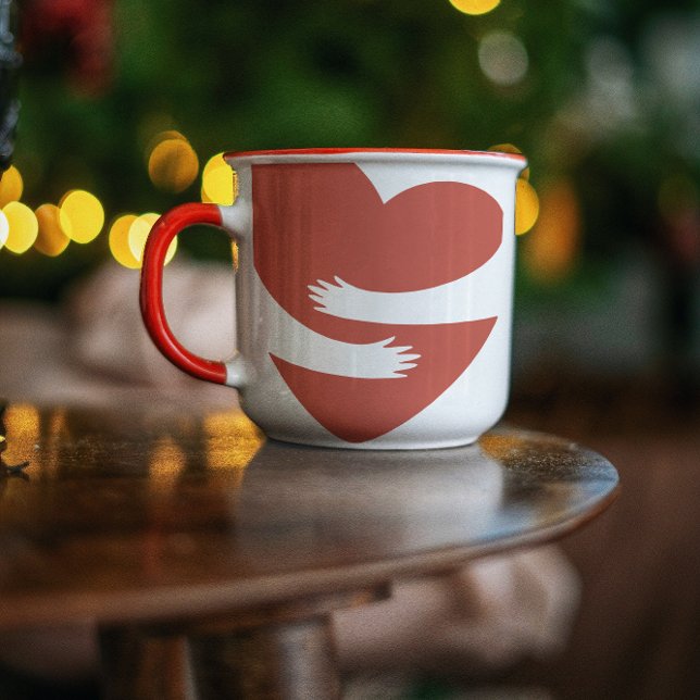 Hug From Me to You Red Heart Mug (Creator Uploaded)