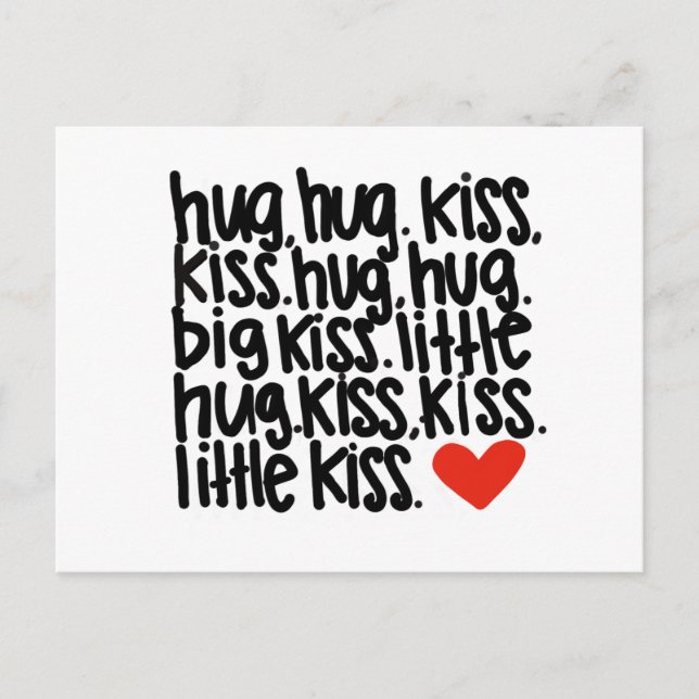 Hug hug. Kiss kiss postcard (Front)