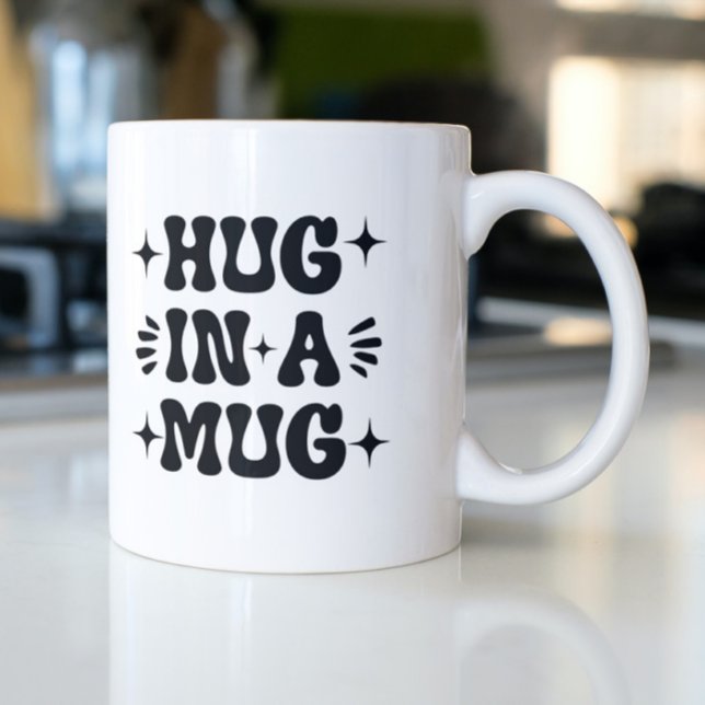 Hug In A Mug Black Retro Typography (Creator Uploaded)