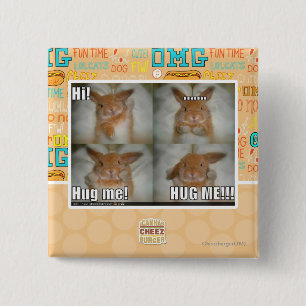 Hug me 2 inch square button