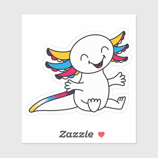 Hug me! Cute Axolotl in Polyamory Pride colours (Sheet)