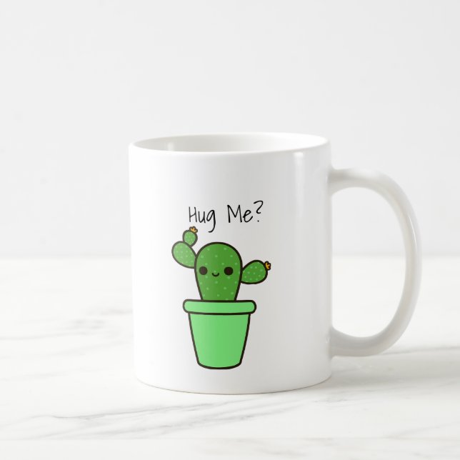 Hug Me Green Cactus Mug Design (Right)