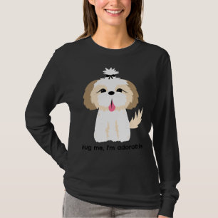 Hug Me I M Adorable Cute Shih Tzu Wbow T-Shirt