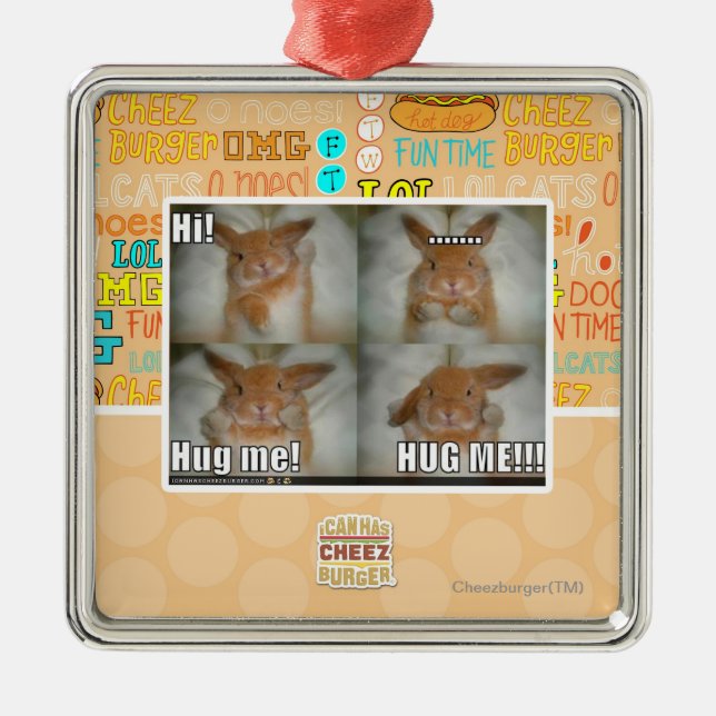 Hug me metal ornament (Front)