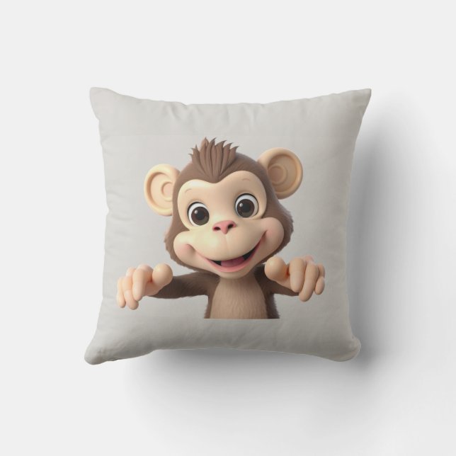Hug me monkey throw pillow (Back)
