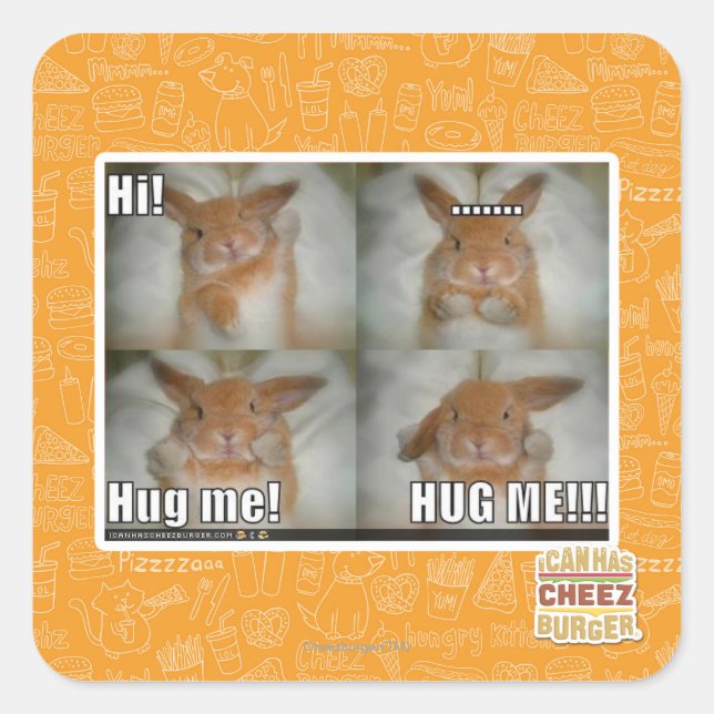Hug me square sticker (Front)