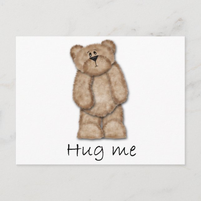 Hug Me Teddy Bear Postcard (Front)