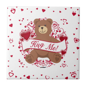 Hug Me! Valentine's Day Teddy Bear Tile