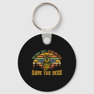 Hug more trees clean seas save bees nature lover keychain