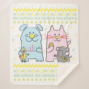 Hug Sameach  Sherpa Hanukkah Blanket/Medium Sherpa Blanket