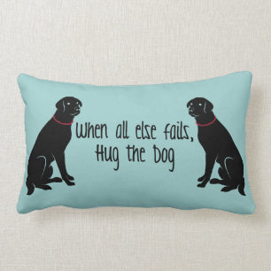 "Hug the Dog" Lumbar Throw Pillow