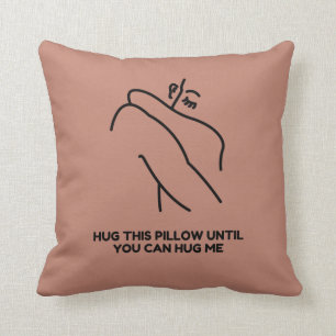 hug this until you can hug me throw pillow