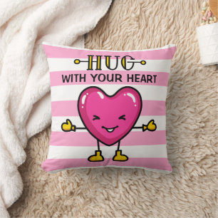 Hug With Your Heart Throw Pillows