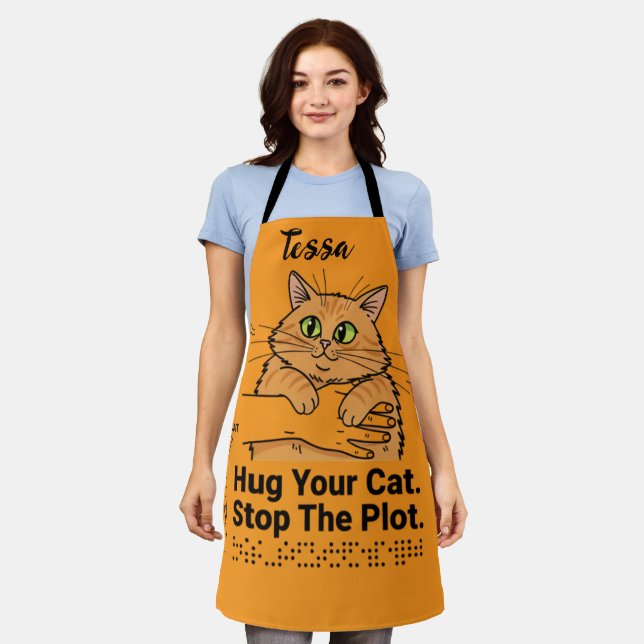 Hug Your Cat Stop The Plot  Apron (Worn)