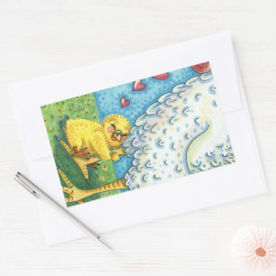 HUG YOUR MOMMA, CUTE BABY CHICK LOVES MOTHER HEN STICKER