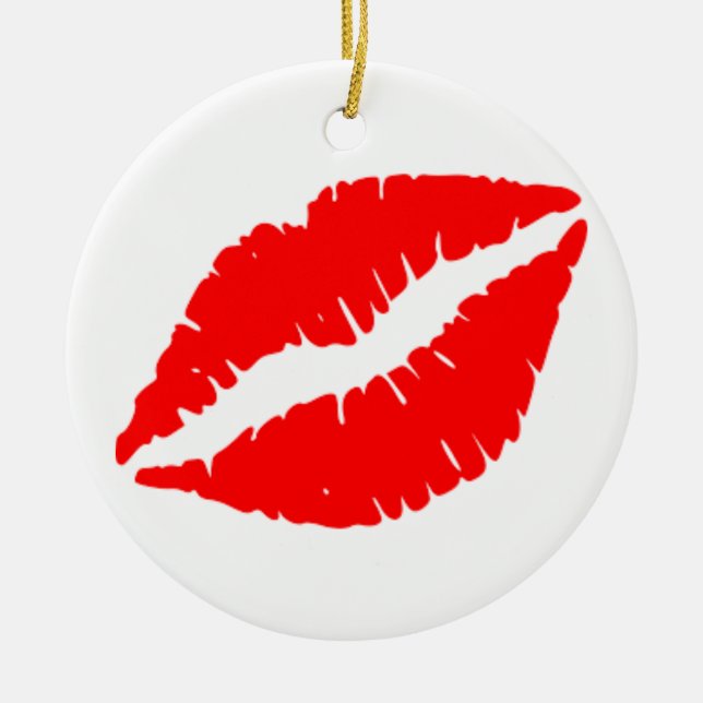 HUGE, BIG, AND LARGE RED RUBY LIPS ORNAMENT (Front)