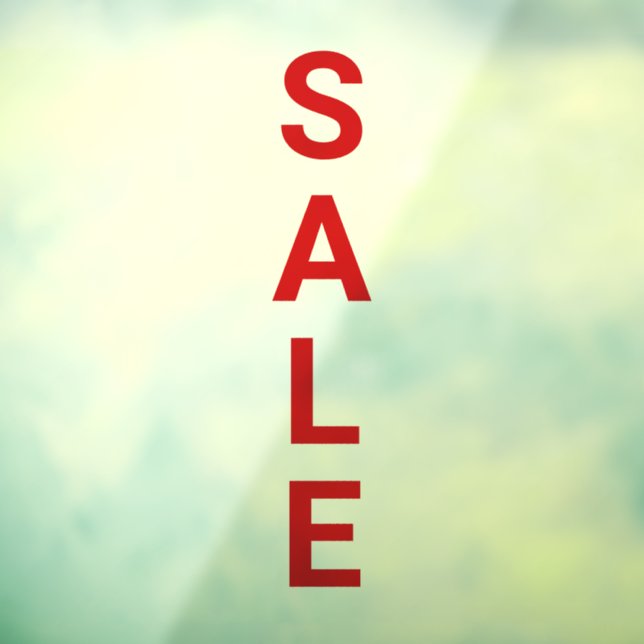 Huge Bold Red Retail Store Sale Vinyl Glass Window Cling (Sheet 3)