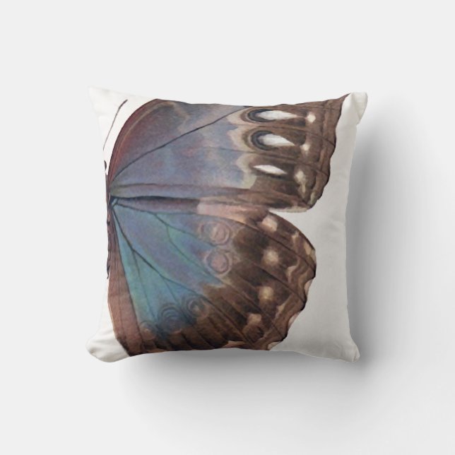 Huge Brown/Deep Blue Butterfly Wings 20" Pillow (Front)