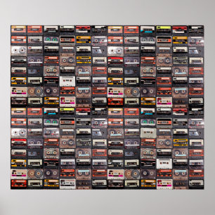 Huge collection of audio cassettes poster