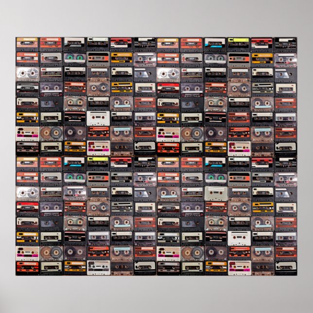Huge collection of audio cassettes poster (Front)