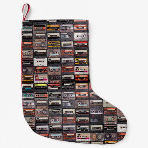 Huge collection of audio cassettes. Retro musical  Small Christmas Stocking