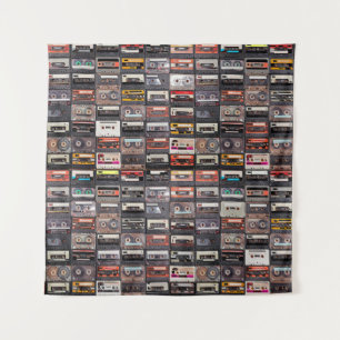Huge collection of audio cassettes tapestry