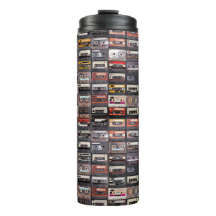 Huge collection of audio cassettes thermal tumbler