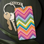 Huge Colourful Chevron Pattern Keychain<br><div class="desc">A bold,  graphic zig zag design in sweet,  cheerful colours. This colourful design can be found on many popular case styles. If you need to make adjustments to the art,  click on the customize it button and make changes.</div>